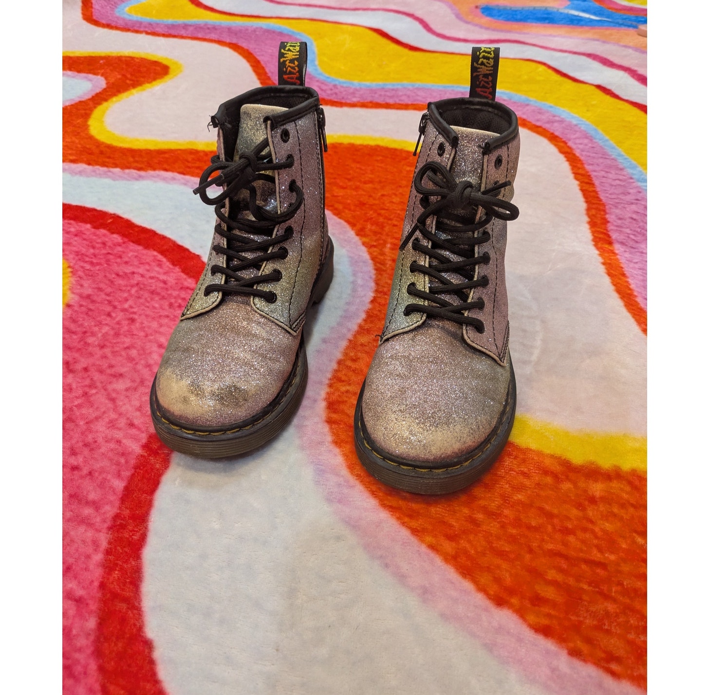 Dr. Martens Boots Rainbow Glitter Size 3